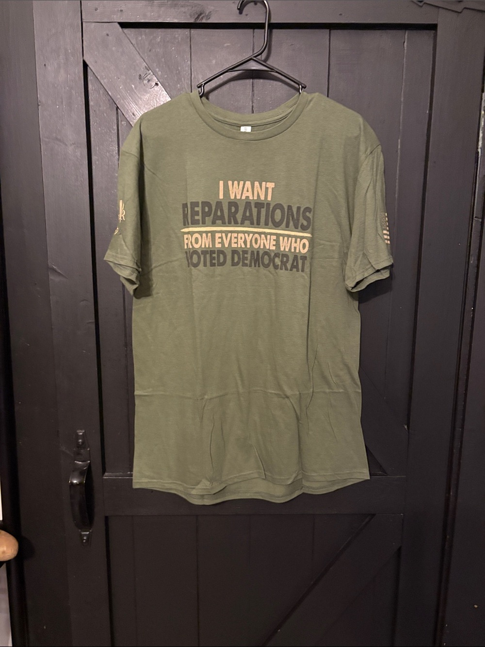 Men's Olive Short-Sleeve Graphic Tee - Crew Neck